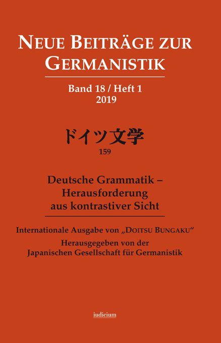 Japanische Gesellschaft für Germanistik (Hg.): Neue Beiträge zur Germanistik, Band 18 / Heft 1 / 2019